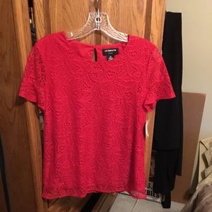 Liz Claiborne Red Lace Top